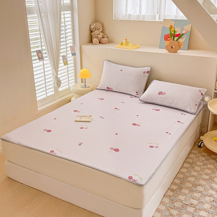 91家纺网 家纺一手货源 找家纺 （总）2025新款A类直播凉感冰豆豆凉席凉豆豆软席三件套空调席冰丝席子单凉席两件套【量大从优】