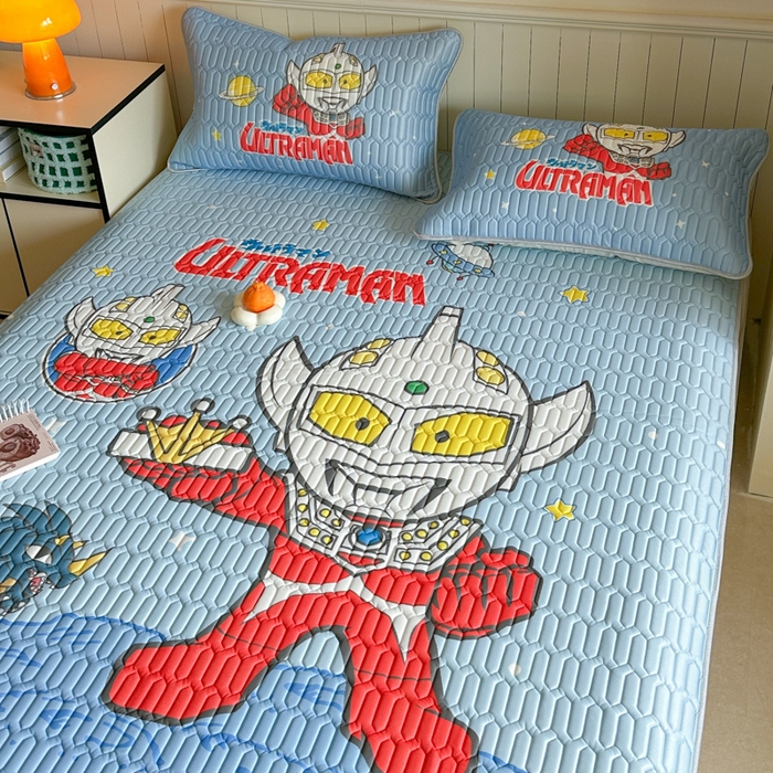 91家纺网 家纺一手货源 找家纺 金爱家 2025新款奥特曼乳胶凉席席子 乳胶-王牌特工