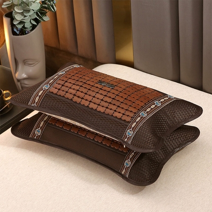 梦叶草 2025新款夏季夏凉席枕冰藤竹条竹席枕芯草席麻将凉席茶香枕头 欧式圆角麻将茶香枕