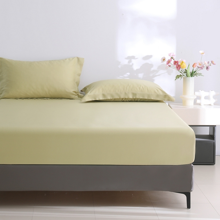 91家纺网 家纺一手货源 找家纺 寝柔2025春夏新款50S纯色天丝床笠单件席梦思床垫棕垫保护套凉感（有质检报告） 芥子黄