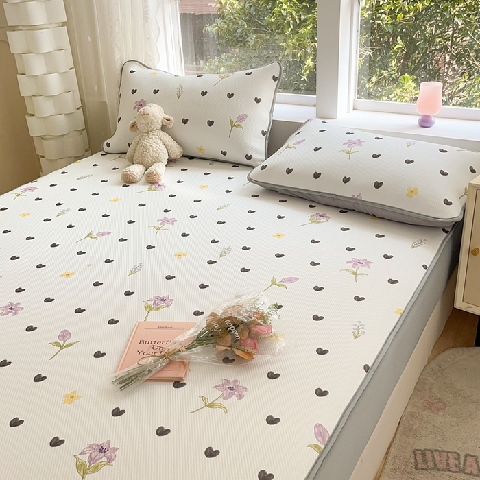 91家纺网 家纺一手货源 找家纺 星座家纺 2025新款复合提花凉感丝凉席三件套床笠款 奇妙幻想-床笠款