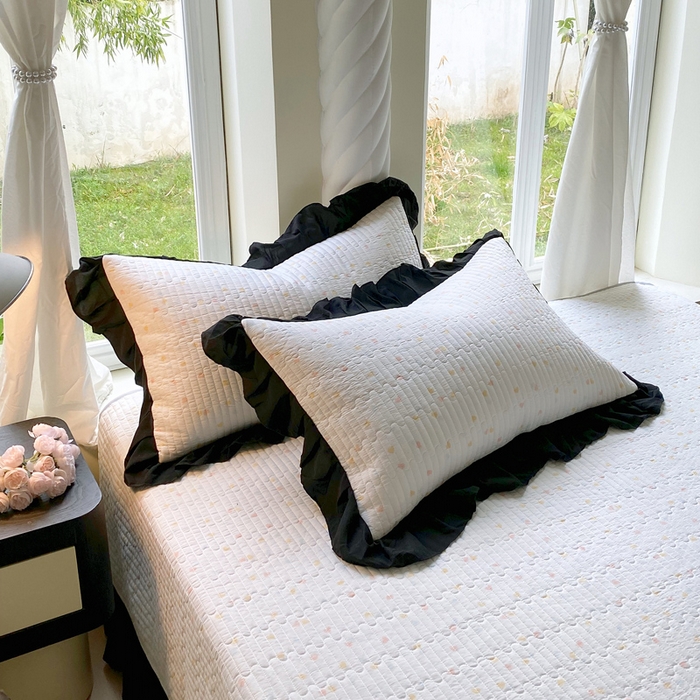 91家纺网 家纺一手货源 找家纺 （总）老k2025新款亲肤舒适水洗棉花边床盖三件套