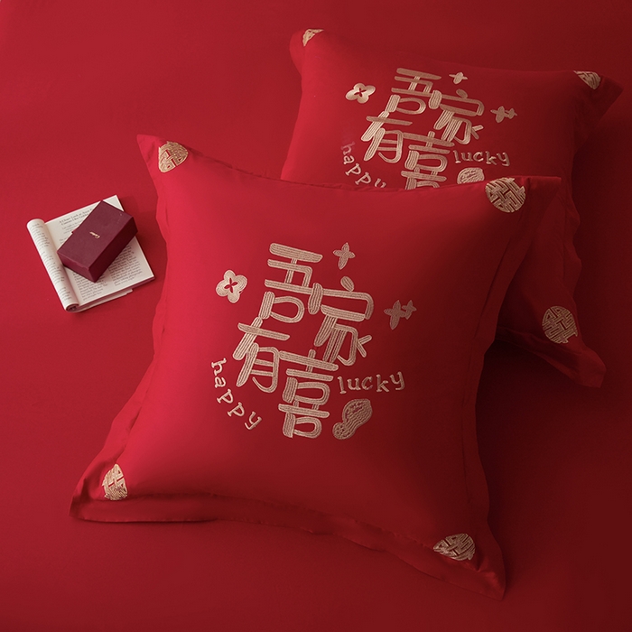 91家纺网 家纺一手货源 找家纺 （总）玉雅家纺 2025新款长绒棉花边款刺绣时尚婚庆四件套