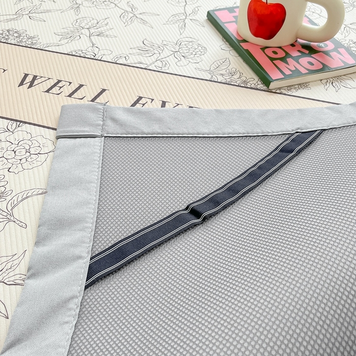 91家纺网 家纺一手货源 找家纺 星座家纺 2025新款复合提花凉感丝凉席三件套平铺款 午后茶花