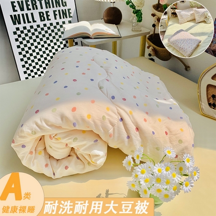 91家纺网 家纺一手货源 找家纺 （总）艾特你 2025新款水洗棉大豆夏被印花夏凉被空调被四件套宿舍单人被夏被三件套礼品被子夏被