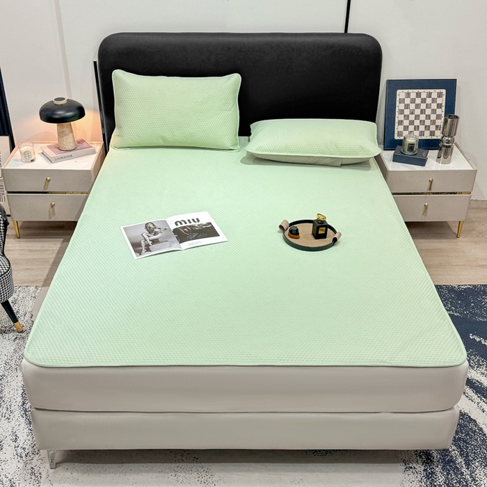 91家纺网 家纺一手货源 找家纺 春寻家纺 2025新款凉豆豆凉席冰丝席 薄荷绿