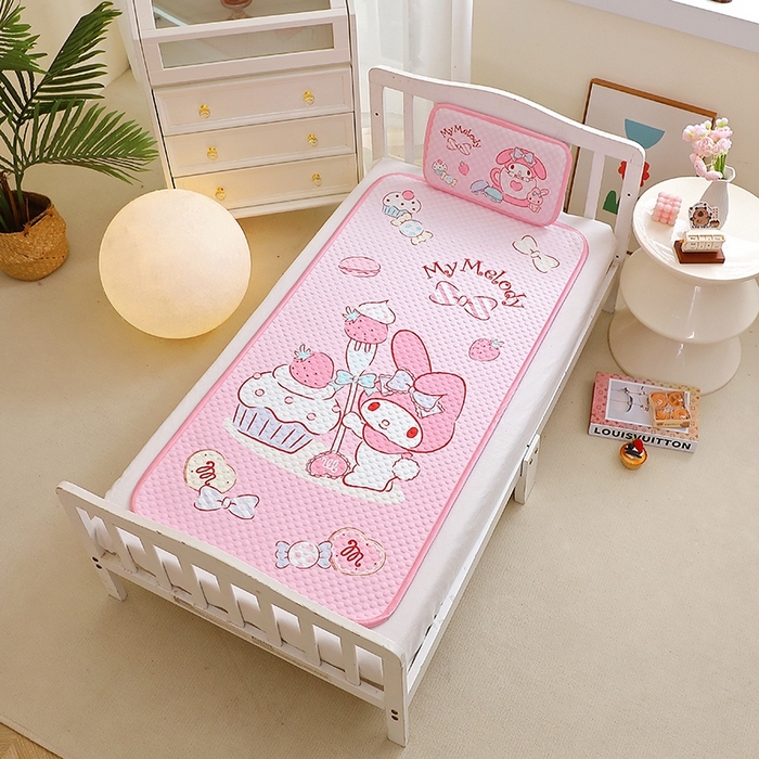 91家纺网 家纺一手货源 找家纺 2025新款3D凉豆豆大版三丽鸥正版授权儿童凉席夏被三件套 凉豆豆 美乐蒂