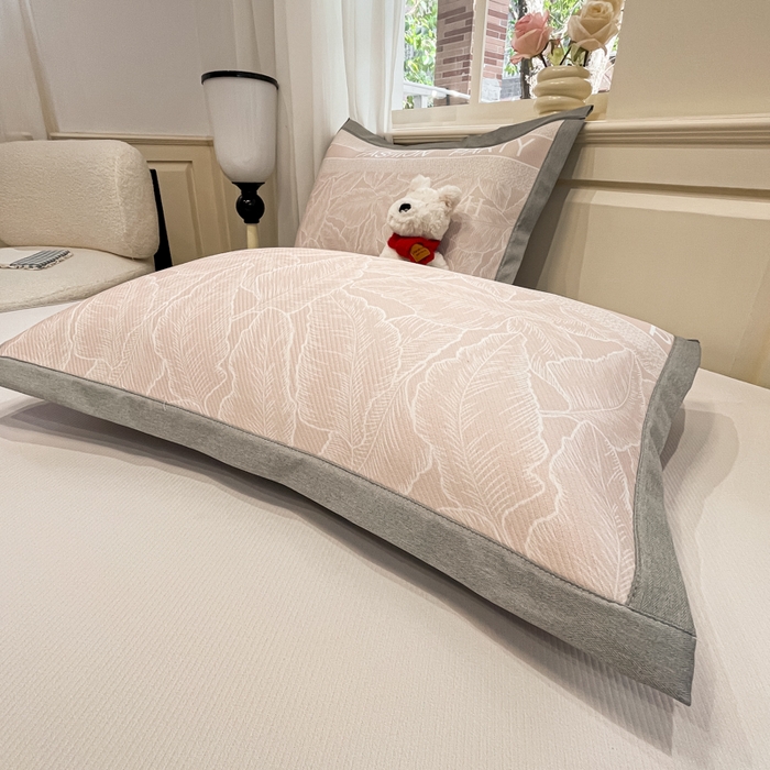 91家纺网 家纺一手货源 找家纺 星座家纺 2025新款复合提花凉感丝凉席三件套平铺款 叶之语-奶咖