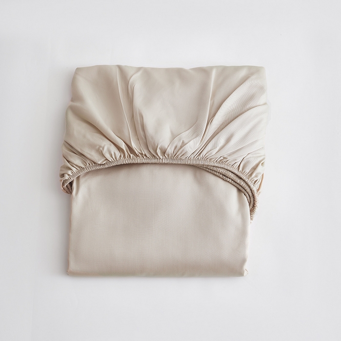 91家纺网 家纺一手货源 找家纺 寝柔2025春夏新款50S纯色天丝床笠单件席梦思床垫棕垫保护套凉感（有质检报告） 燕麦色