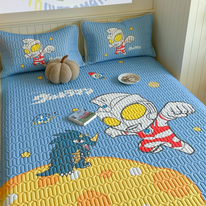 91家纺网 家纺一手货源 找家纺 金爱家 2025新款奥特曼乳胶凉席席子 乳胶-奥特曼之光