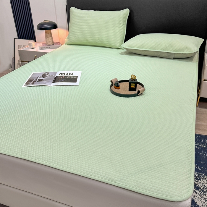 91家纺网 家纺一手货源 找家纺 （总）春寻家纺 2025爆款3D凉豆豆凉席三件套夏季凉感冰豆豆床单款冰丝席软席子可水洗