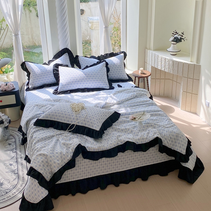 91家纺网 家纺一手货源 找家纺 （总）老k 2025新款水洗棉花边夏被夏凉被空调被