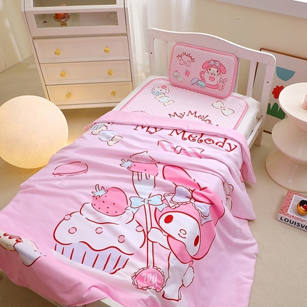 （总）2025新款3D凉豆豆大版三丽鸥正版授权儿童凉席夏被三件套