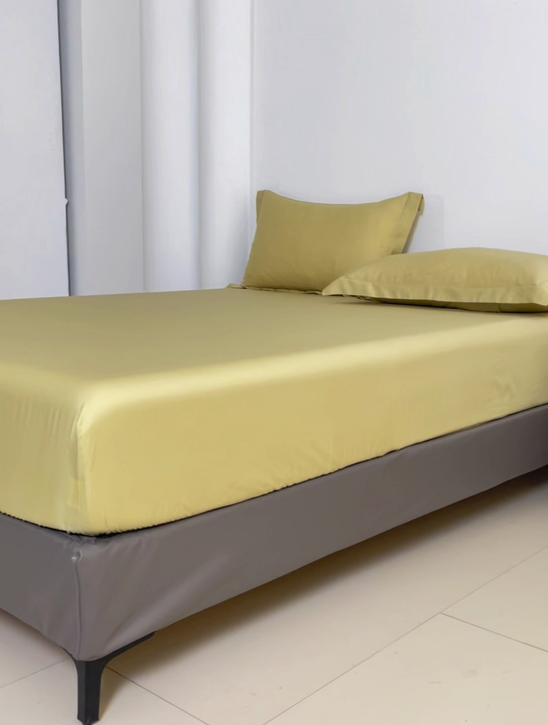 91家纺网 家纺一手货源 找家纺 寝柔2025春夏新款50S纯色天丝床笠单件席梦思床垫棕垫保护套凉感（有质检报告） 芥子黄