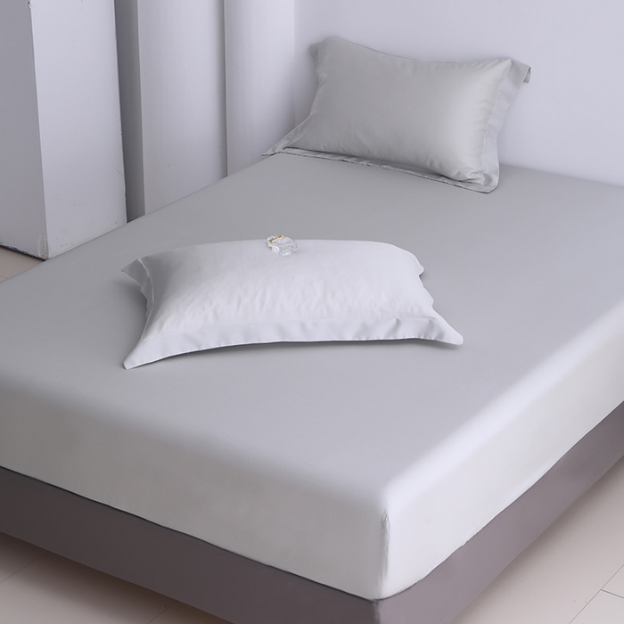 91家纺网 家纺一手货源 找家纺 寝柔2025春夏新款50S纯色天丝床笠单件席梦思床垫棕垫保护套凉感（有质检报告） 星空灰