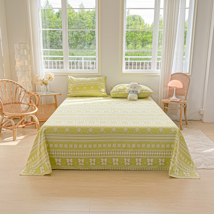 91家纺网 家纺一手货源 找家纺 （总）爱彼家纺 2025新款热门卡通条纹原棉老粗布凉席床单