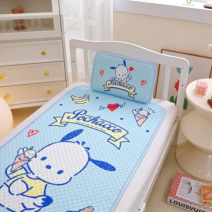 91家纺网 家纺一手货源 找家纺 2025新款3D凉豆豆大版三丽鸥正版授权儿童凉席夏被三件套 凉豆豆 帕恰狗