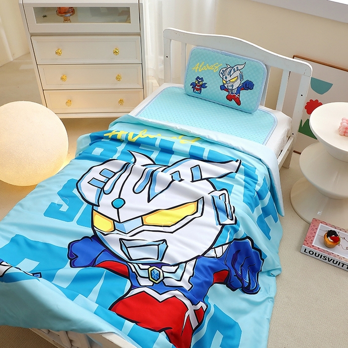 91家纺网 家纺一手货源 找家纺 八零年代  2025新款3D凉豆豆大版卡通儿童凉席夏被三件套冰豆豆凉席 凉豆豆赛 罗