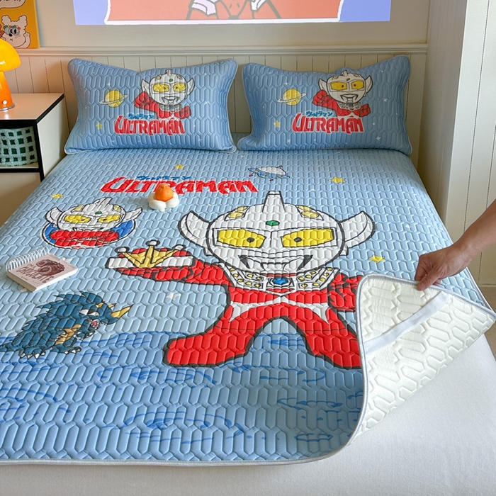 91家纺网 家纺一手货源 找家纺 金爱家 2025新款奥特曼乳胶凉席席子 乳胶-王牌特工