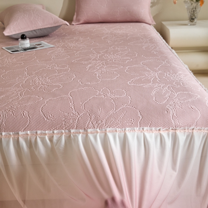 91家纺网 家纺一手货源 找家纺 （总）卡初家居（原微来） 2025新款乙纶冰豆豆渐变色床裙款凉席席子