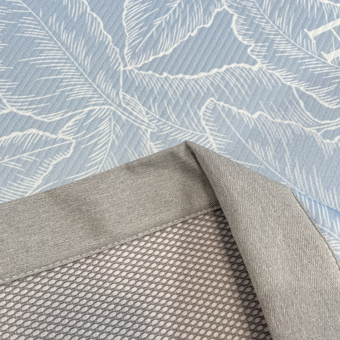 91家纺网 家纺一手货源 找家纺 星座家纺 2025新款复合提花凉感丝凉席三件套平铺款 叶之语-蓝