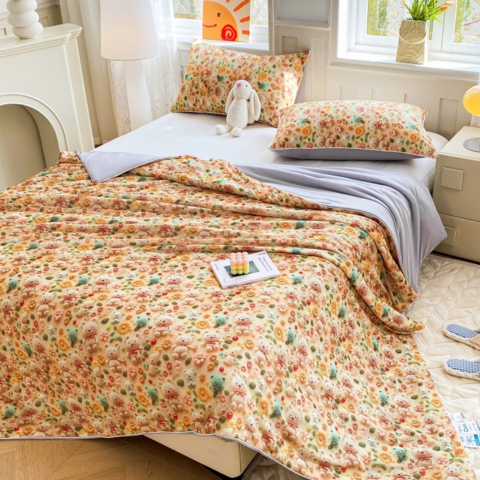 91家纺网 家纺一手货源 找家纺 （总）益多眠 2025新款5D印花凉感丝浮雕立体夏被