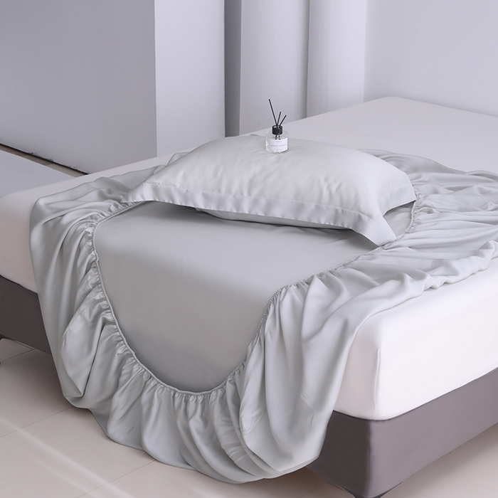 91家纺网 家纺一手货源 找家纺 寝柔2025春夏新款50S纯色天丝床笠单件席梦思床垫棕垫保护套凉感（有质检报告） 星空灰