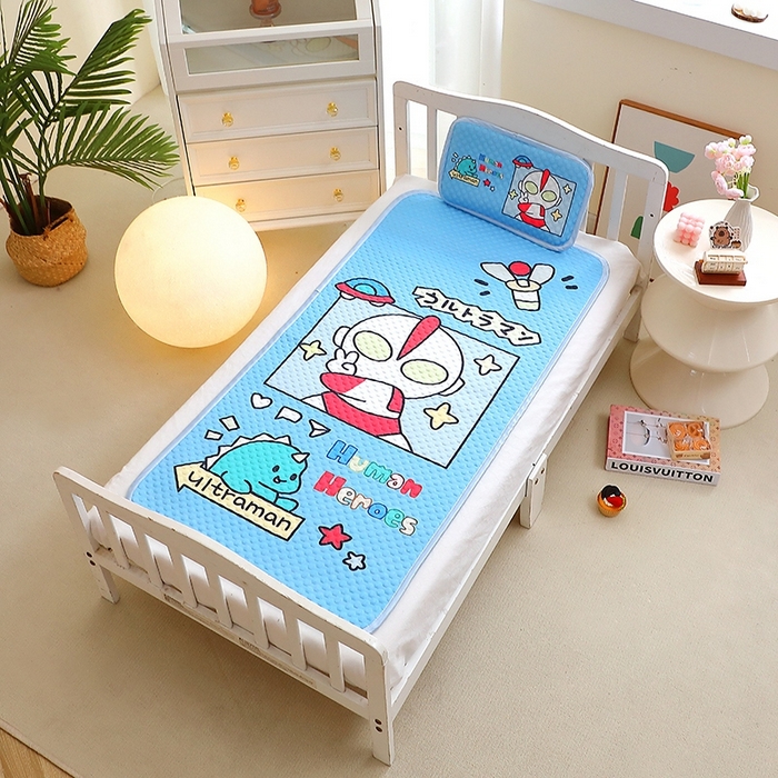 91家纺网 家纺一手货源 找家纺 八零年代  2025新款3D凉豆豆大版卡通儿童凉席夏被三件套冰豆豆凉席 凉豆豆凹凸曼