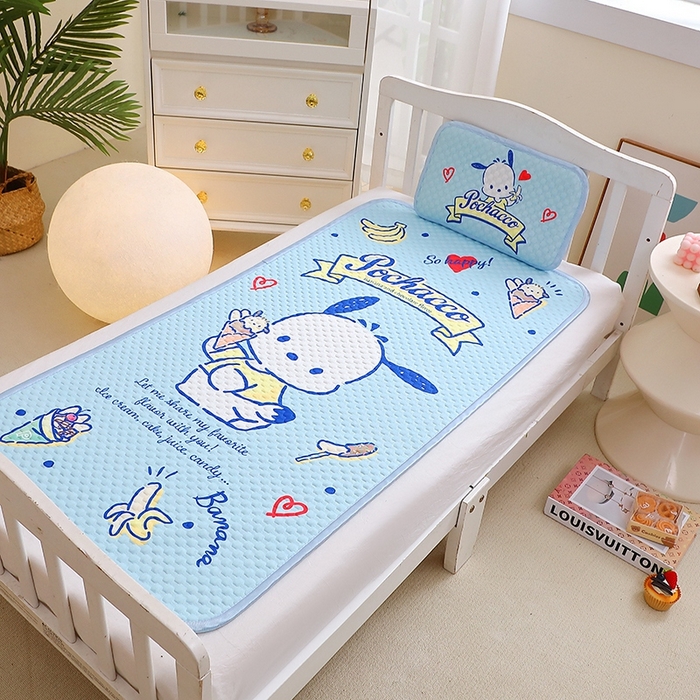 91家纺网 家纺一手货源 找家纺 2025新款3D凉豆豆大版三丽鸥正版授权儿童凉席夏被三件套 凉豆豆 帕恰狗