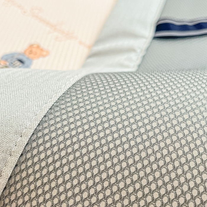 91家纺网 家纺一手货源 找家纺 星座家纺 2025新款复合提花凉感丝凉席三件套平铺款 萌熊印象