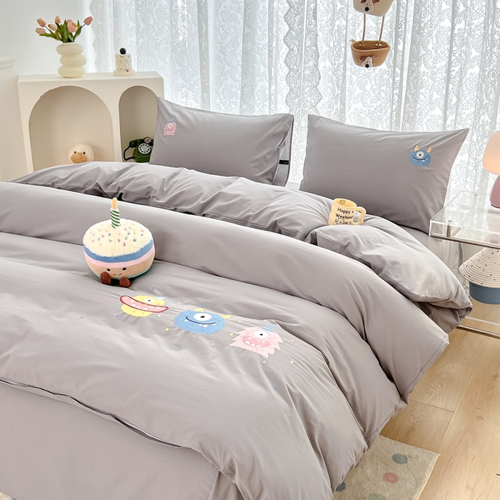 91家纺网 家纺一手货源 找家纺 （总）曼町家居 2025春夏新款40支全棉纯棉水洗棉刺绣四件套