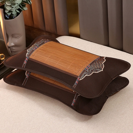 梦叶草 2025新款夏季夏凉席枕冰藤竹条竹席枕芯草席麻将凉席茶香枕头 欧式圆角竹条茶香枕