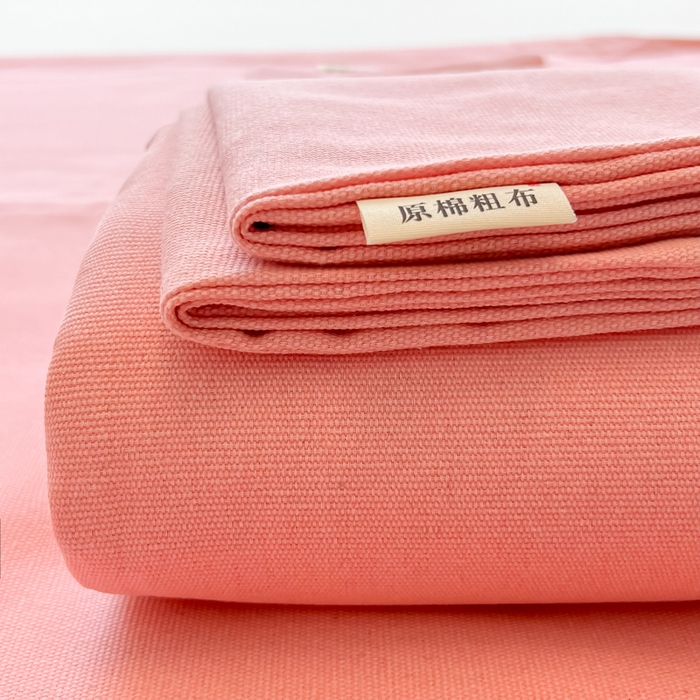 91家纺网 家纺一手货源 找家纺 爱彼家纺 2025新款热门卡通条纹原棉老粗布凉席床单 格调-粉