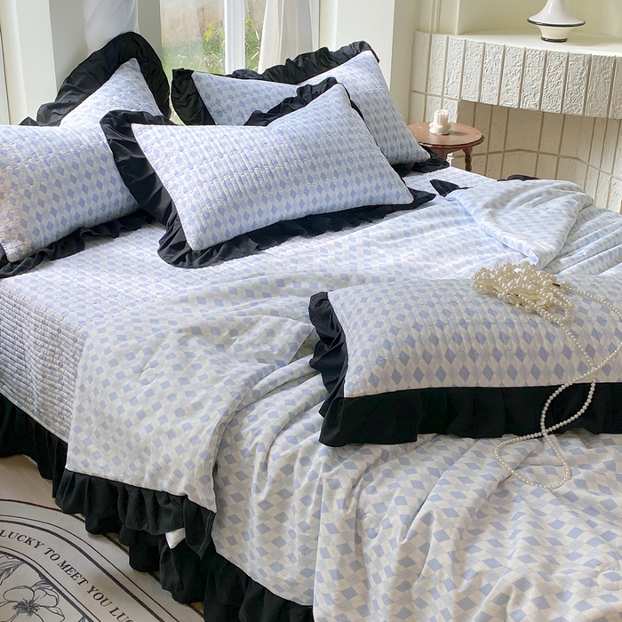 91家纺网 家纺一手货源 找家纺 （总）老k 2025新款水洗棉花边夏被夏凉被空调被