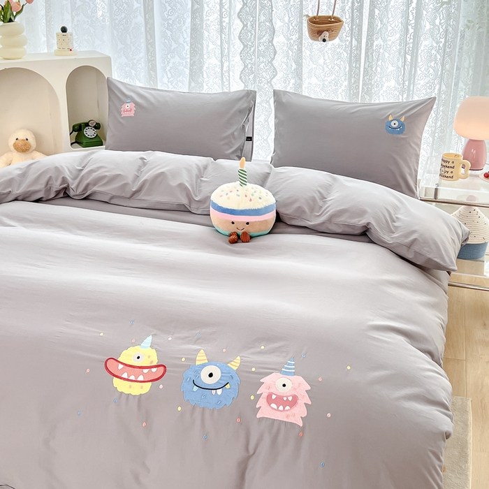 91家纺网 家纺一手货源 找家纺 （总）曼町家居 2025春夏新款40支全棉纯棉水洗棉刺绣四件套