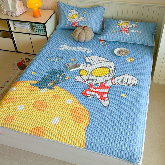 91家纺网 家纺一手货源 找家纺 金爱家 2025新款奥特曼乳胶凉席席子 乳胶-奥特曼之光