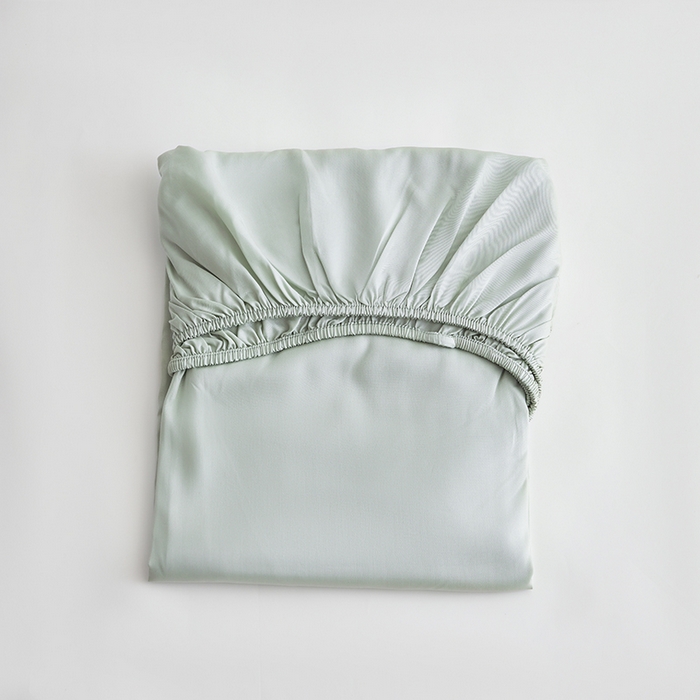 91家纺网 家纺一手货源 找家纺 寝柔2025春夏新款50S纯色天丝床笠单件席梦思床垫棕垫保护套凉感（有质检报告） 艾绿色