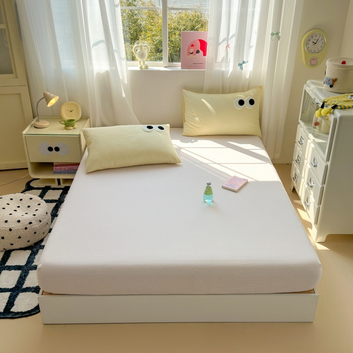 91家纺网 家纺一手货源 找家纺 丽涵家纺 丽涵新品 全棉色织水洗棉单品床笠-床笠三件套 紫小格