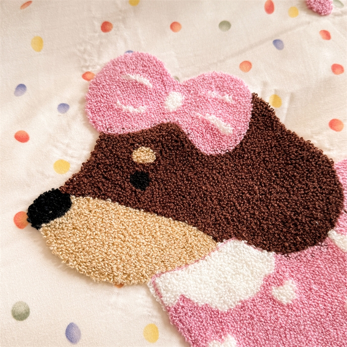 91家纺网 家纺一手货源 找家纺 多品 2025春夏新款水洗棉毛巾绣卡通系列四件套-系列二 心愿狗