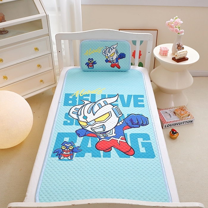 91家纺网 家纺一手货源 找家纺 八零年代  2025新款3D凉豆豆大版卡通儿童凉席夏被三件套冰豆豆凉席 凉豆豆赛 罗