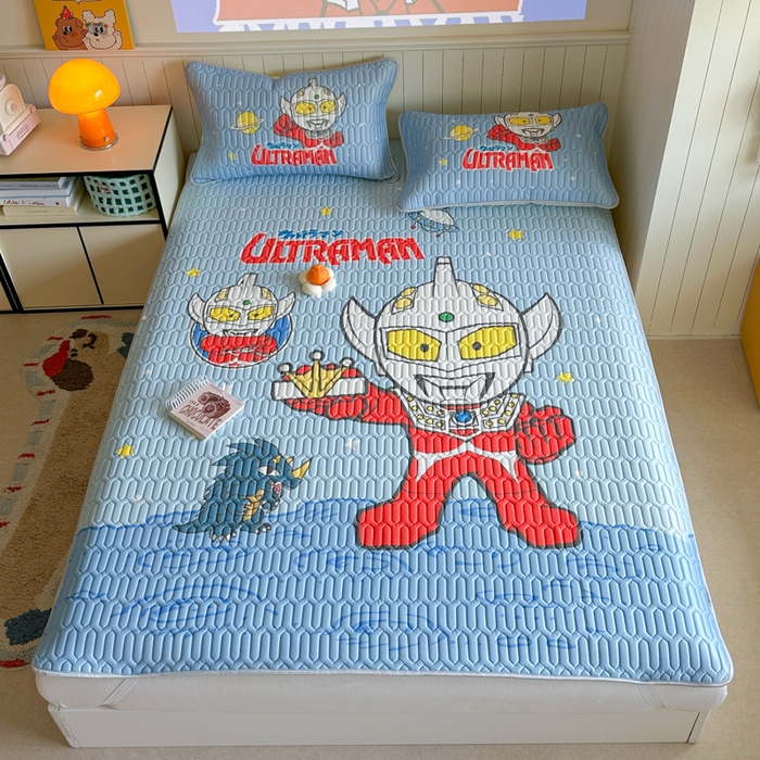 91家纺网 家纺一手货源 找家纺 金爱家 2025新款奥特曼乳胶凉席席子 乳胶-王牌特工