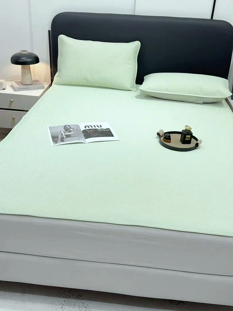 91家纺网 家纺一手货源 找家纺 春寻家纺 2025新款凉豆豆凉席冰丝席 薄荷绿