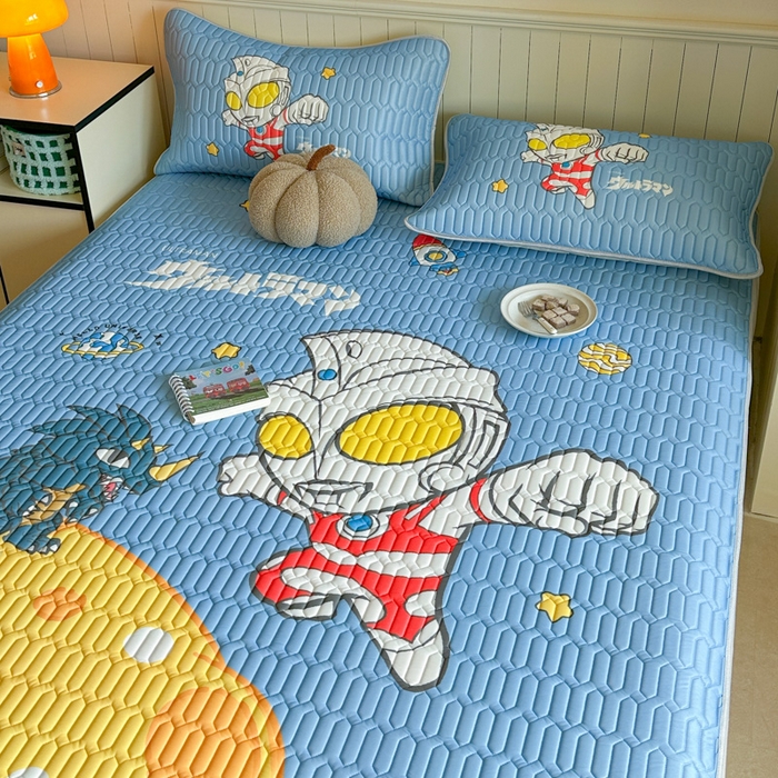 91家纺网 家纺一手货源 找家纺 金爱家 2025新款奥特曼乳胶凉席席子 乳胶-奥特曼之光