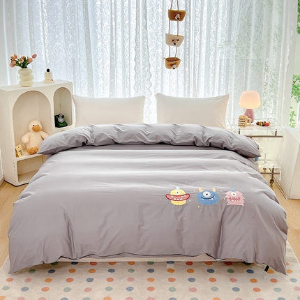 （总）曼町家居 2025春夏新款40支全棉纯棉水洗棉刺绣四件套