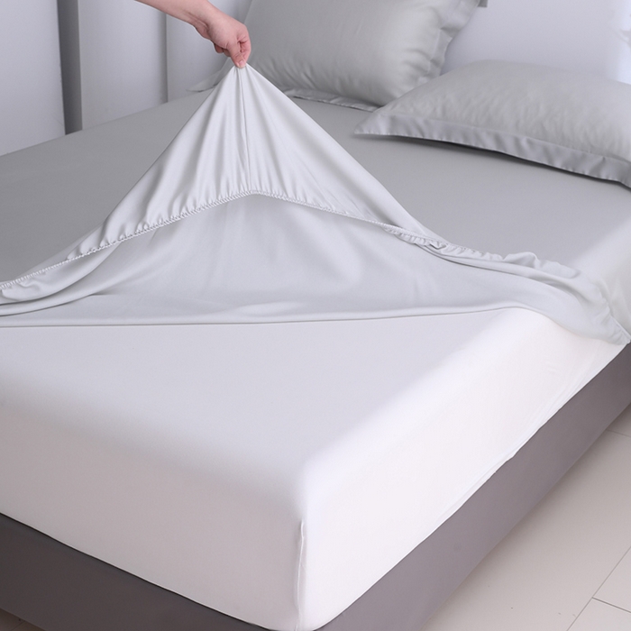 91家纺网 家纺一手货源 找家纺 寝柔2025春夏新款50S纯色天丝床笠单件席梦思床垫棕垫保护套凉感（有质检报告） 星空灰