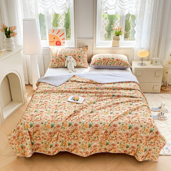 91家纺网 家纺一手货源 找家纺 （总）益多眠 2025新款5D印花凉感丝浮雕立体夏被