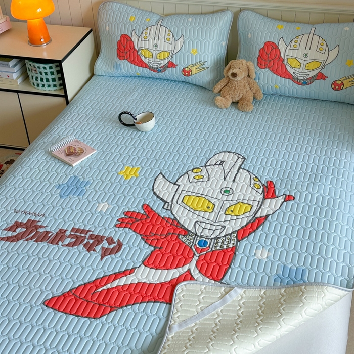 91家纺网 家纺一手货源 找家纺 金爱家 2025新款奥特曼乳胶凉席席子 乳胶-超级英雄