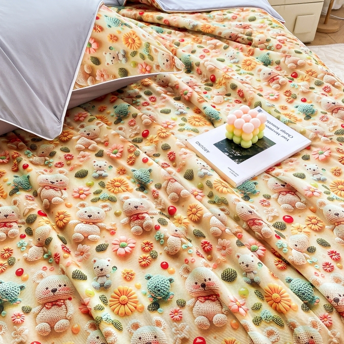 91家纺网 家纺一手货源 找家纺 （总）益多眠 2025新款5D印花凉感丝浮雕立体夏被