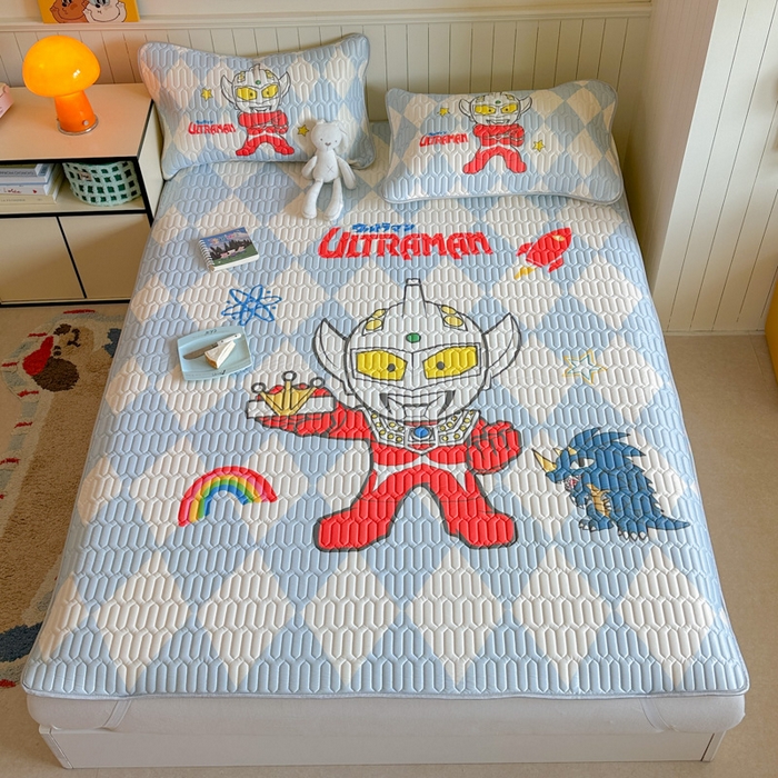 91家纺网 家纺一手货源 找家纺 金爱家 2025新款奥特曼乳胶凉席席子 乳胶-奥特曼徽章