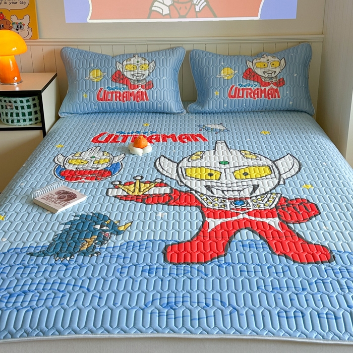 91家纺网 家纺一手货源 找家纺 金爱家 2025新款奥特曼乳胶凉席席子 乳胶-王牌特工